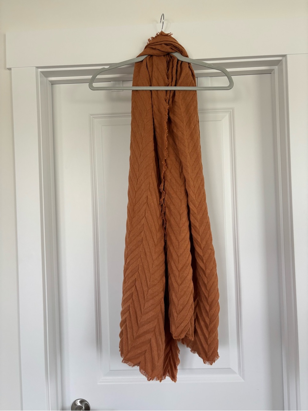 Textured Chevron Rust Scarf